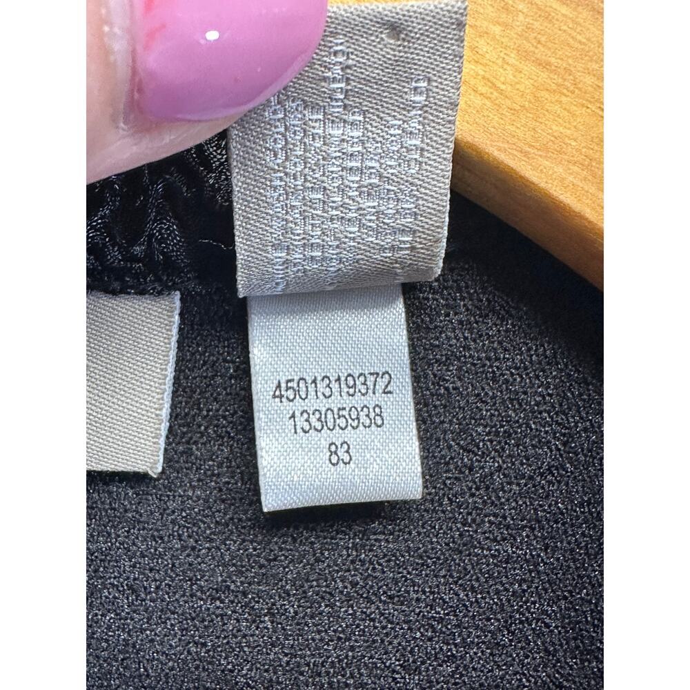 Chico's Black Stretch Shiny Lightweight Cardigan Crinkle Open Front Size 1 - Picture 4 of 8